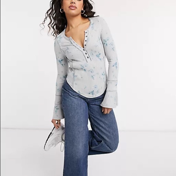 FREE PEOPLE Layer Me Bell Sleeve Henley - Picture 4 of 5